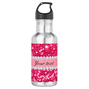Bouteille D'eau En Acier Inoxydable Grandes parties scintillantes de Faux de roses