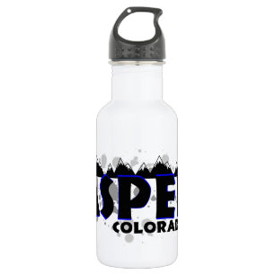 Bouteille D'eau En Acier Inoxydable Grunge bleu néon Aspen Colorado