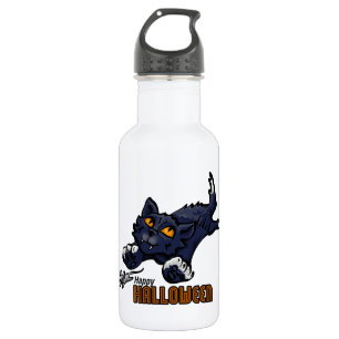 Bouteille D'eau En Acier Inoxydable Happy Halloween Chat et souris