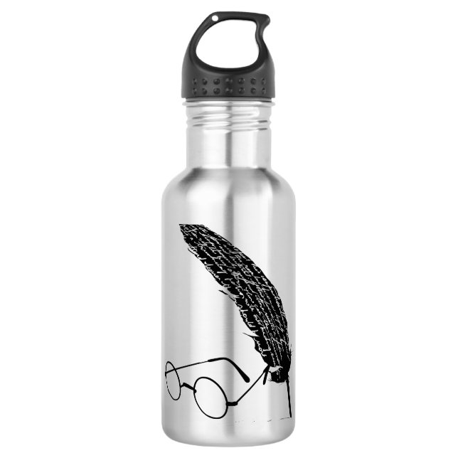 Bouteille D'eau En Acier Inoxydable Harry Potter | Lunettes et plume (Devant)