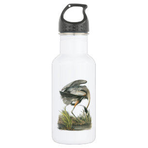 Bouteille D'eau En Acier Inoxydable Héron de grand bleu par Audubon