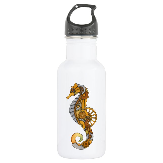 Bouteille D'eau En Acier Inoxydable Hippocampe de Steampunk (Devant)