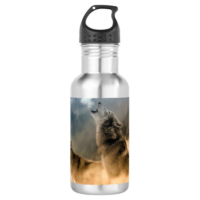 Bouteille D'eau En Acier Inoxydable Howling Wolves (Devant)