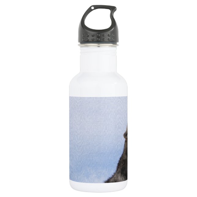 Bouteille D'eau En Acier Inoxydable Hurlement de loup (Devant)