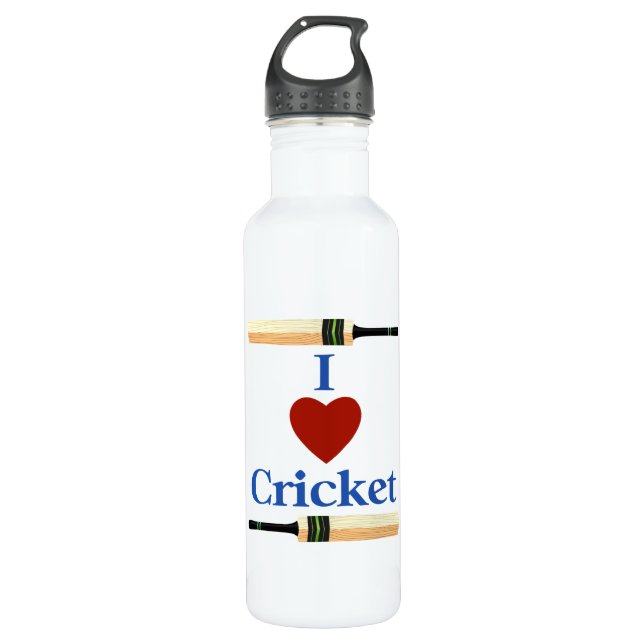 Bouteille D'eau En Acier Inoxydable I Heart (Love) Cricket (Devant)