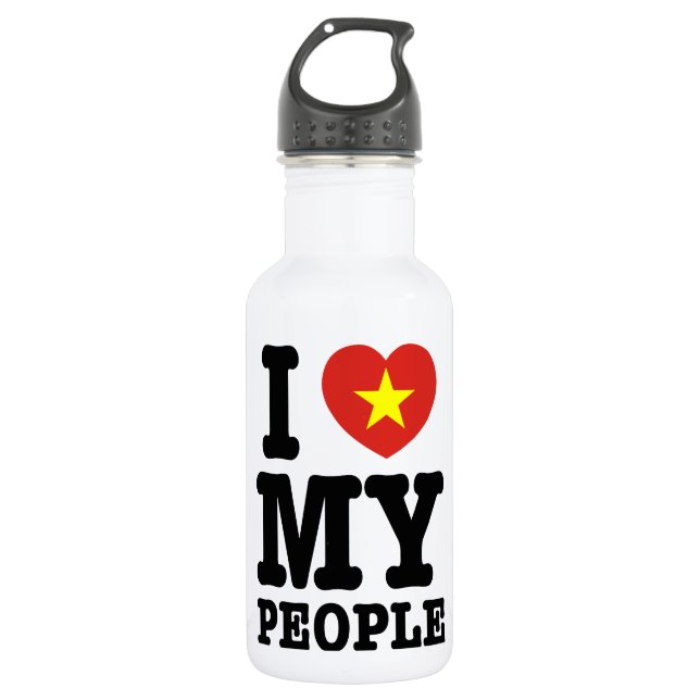 Bouteille D'eau En Acier Inoxydable I Heart (Love) My Viet People (Devant)