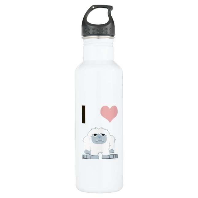 Bouteille D'eau En Acier Inoxydable I Heart Yeti mignon Cartoon Monster de neige (Devant)