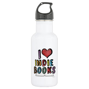 Bouteille D'eau En Acier Inoxydable I Love Indie Books Fun Cool Auteurs Design