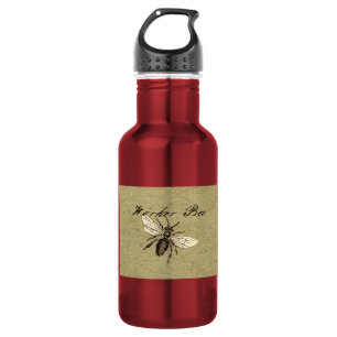 Bouteille D'eau En Acier Inoxydable Illustration de l'insecte d'abeille vintage