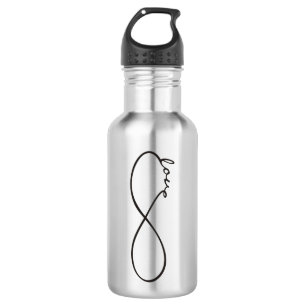 Bouteille D'eau En Acier Inoxydable Infinity Love Lemniscate noir + votre backgr.