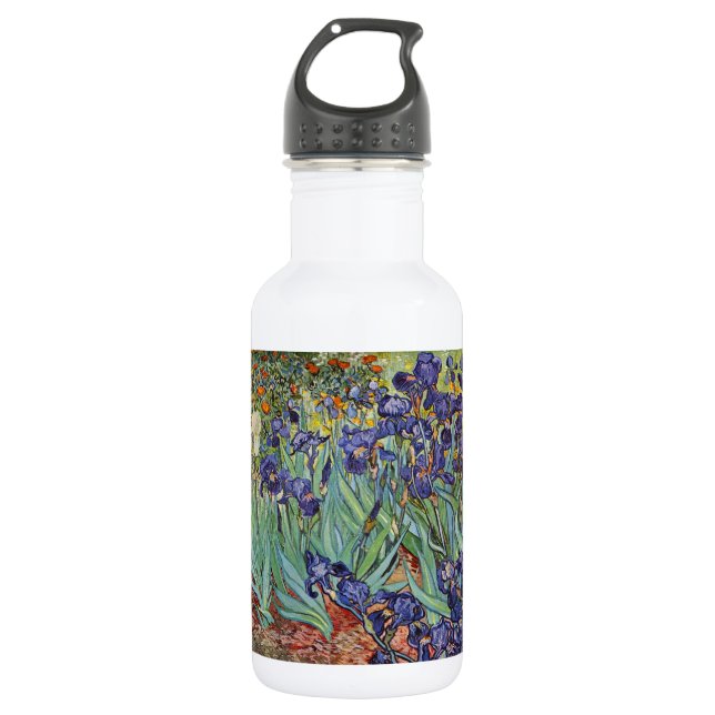 Bouteille D'eau En Acier Inoxydable Iris de Van Gogh Peinture Impressionniste (Devant)