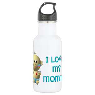 Bouteille D'eau En Acier Inoxydable J'aime ma maman Bouncing Baby avec le coeur et les