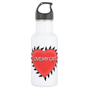 Bouteille D'eau En Acier Inoxydable J'Aime Mes Chats