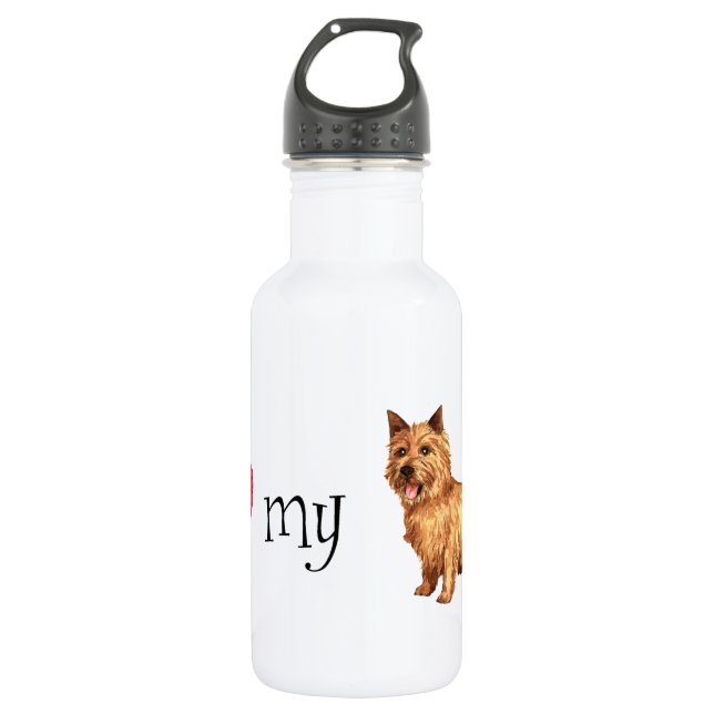 Bouteille D'eau En Acier Inoxydable J'aime mon Norwich Terrier (Devant)