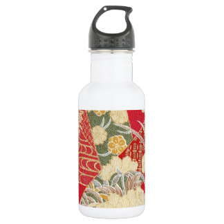 Bouteille D'eau En Acier Inoxydable Japonais KIMONO Textile, motif floral