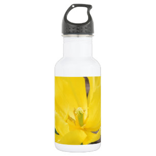 Bouteille D'eau En Acier Inoxydable jolie fleur de tulipe jaune. jardin nature fleuri