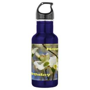 Bouteille D'eau En Acier Inoxydable Joyeux Anniversaire - Fleurs de Cornouiller
