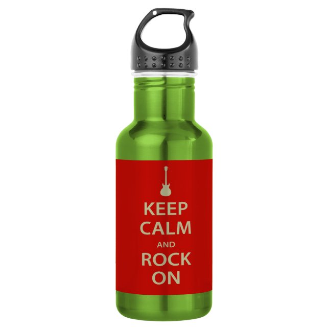 Bouteille D'eau En Acier Inoxydable Keep Calm and Rock On ! (Devant)