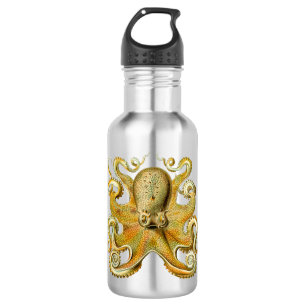 Bouteille D'eau En Acier Inoxydable Kraken vintage, poulpe géant par Ernst Haeckel