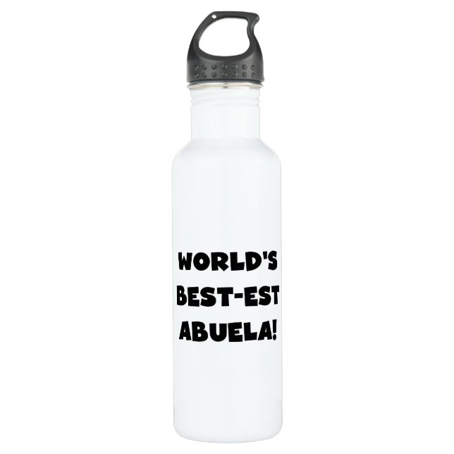 Bouteille D'eau En Acier Inoxydable La meilleure Abuela du monde du Black Text (Devant)