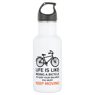 Bouteille D'eau En Acier Inoxydable la vie est comme monter une bicyclette, art de