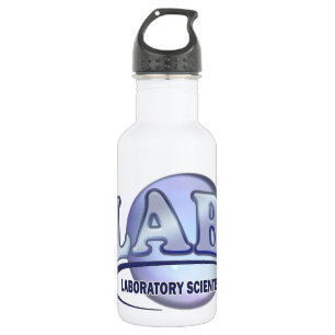 Bouteille D'eau En Acier Inoxydable LABORATOIRE - LABORATOIRE SCIENTIFIQUE ! LOGO Bleu