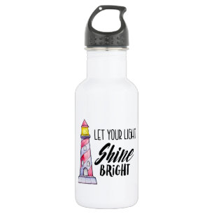 Bouteille D'eau En Acier Inoxydable Laissez votre lumière briller la typographie du ph