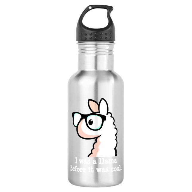 Bouteille D'eau En Acier Inoxydable Lama de hippie (Devant)