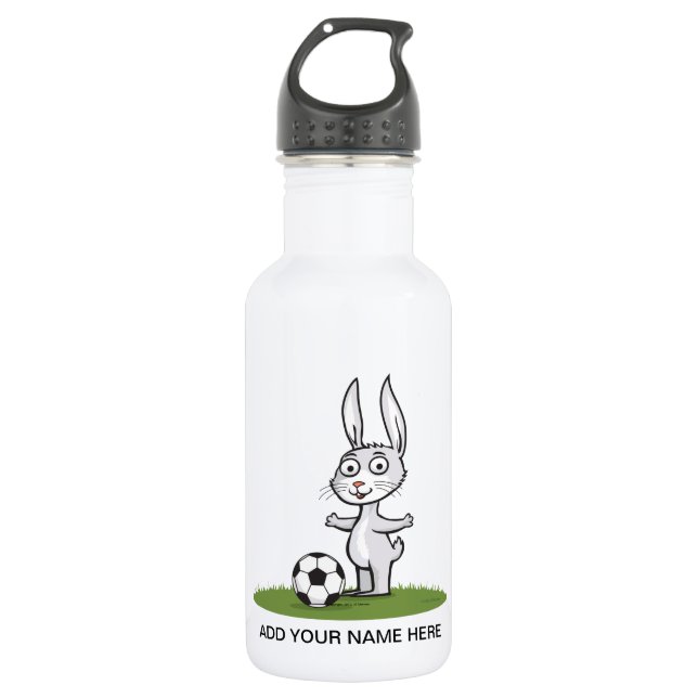 Bouteille D'eau En Acier Inoxydable Le football de lapin (Devant)