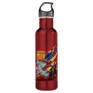 Bouteille D'eau En Acier Inoxydable Ligue de Justice   Badge Superman, Flash et Batman