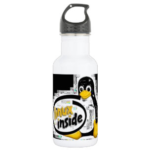 Bouteille D'eau En Acier Inoxydable LINUX À L'INTÉRIEUR de Tux le logo de pingouin d