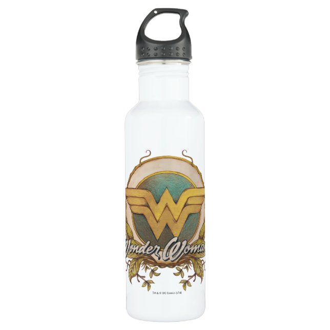 Bouteille D'eau En Acier Inoxydable Logo de croquis Wonder Woman Folift (Devant)