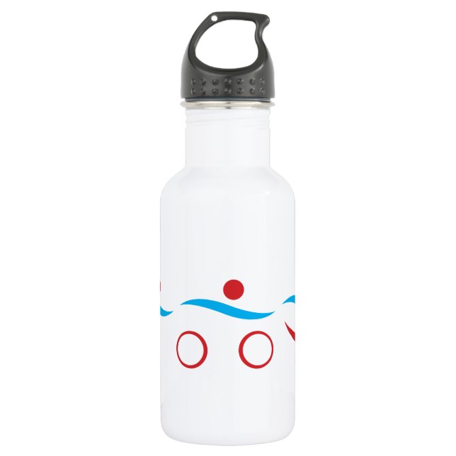 Bouteille D'eau En Acier Inoxydable Logo du cool de triathlon (Devant)