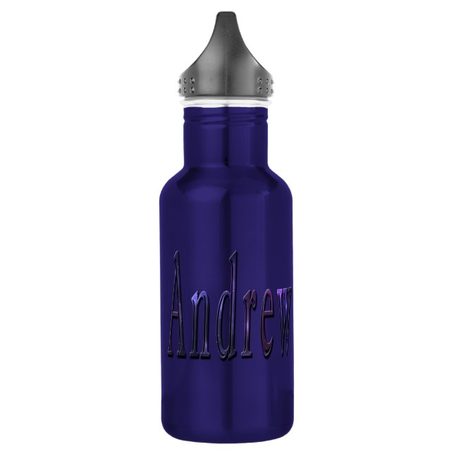 Bouteille D'eau En Acier Inoxydable Logo du nom d'Andrew bleu, (Gauche)