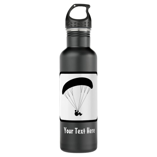 Bouteille D'eau En Acier Inoxydable Logo Paraglider - Customisez le texte sur cette pa (Devant)