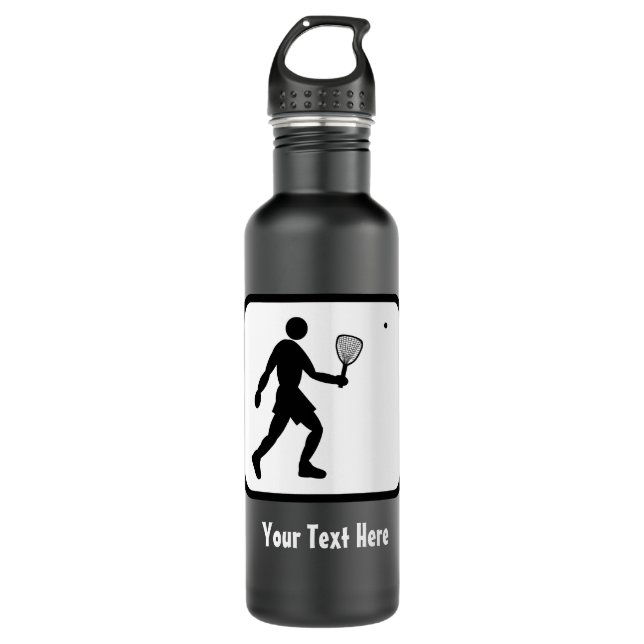 Bouteille D'eau En Acier Inoxydable Logo Racquetball — Personnalisable (Devant)