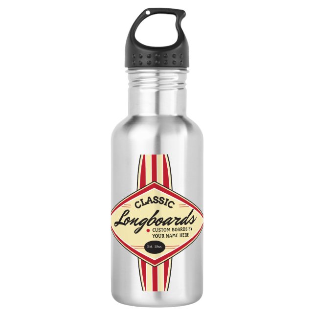 Bouteille D'eau En Acier Inoxydable Longboards fait sur commande personnalisé (Devant)