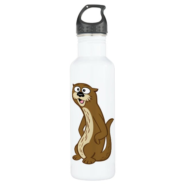 Bouteille D'eau En Acier Inoxydable Loutre de Rick | Reggie de garde forestière (Devant)