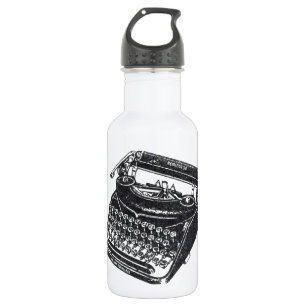 Bouteille D'eau En Acier Inoxydable Machine à écrire Rétro Deluxe Anti-bruit Vintage