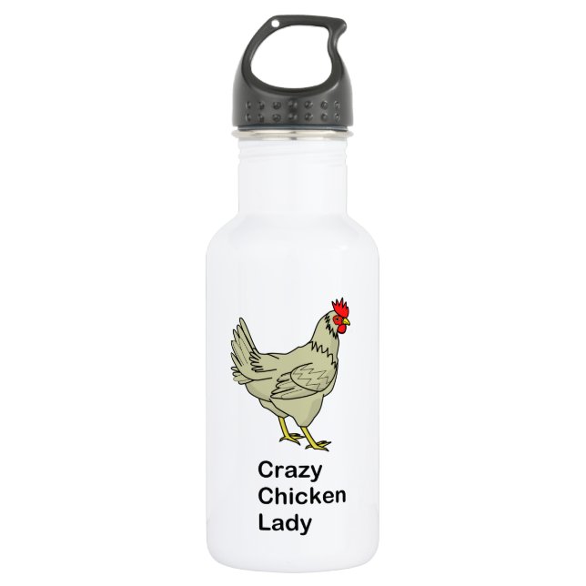 Bouteille D'eau En Acier Inoxydable Madame folle de poulet (Devant)
