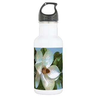 Bouteille D'eau En Acier Inoxydable Magnolia en fleurs blanches