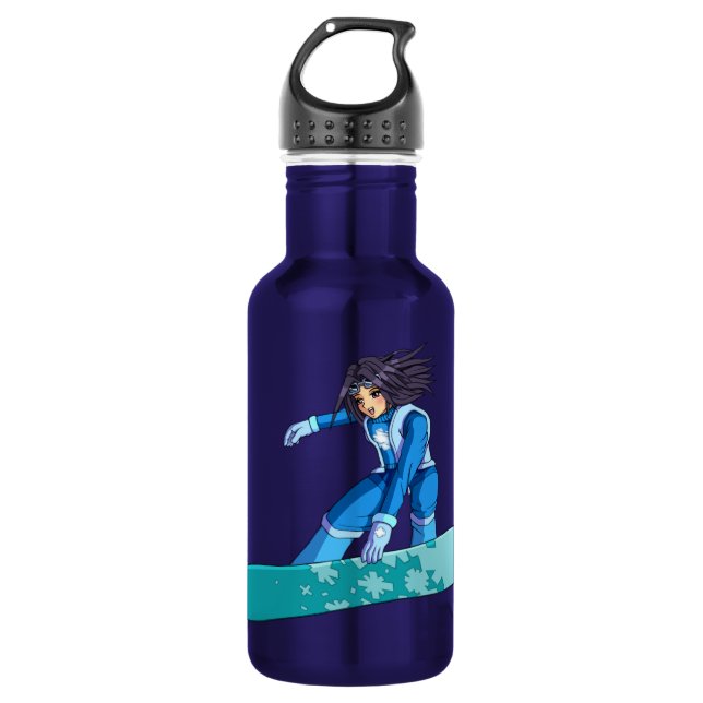 Bouteille D'eau En Acier Inoxydable Manga Snowboarder Girl (Devant)