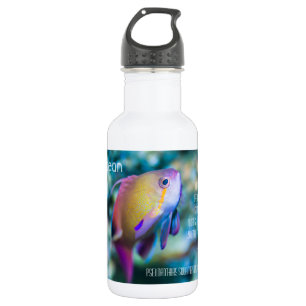 Bouteille D'eau En Acier Inoxydable Mer doré, poisson mignon coloré