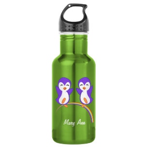 Bouteille D'eau En Acier Inoxydable Mignon Manchot Violet