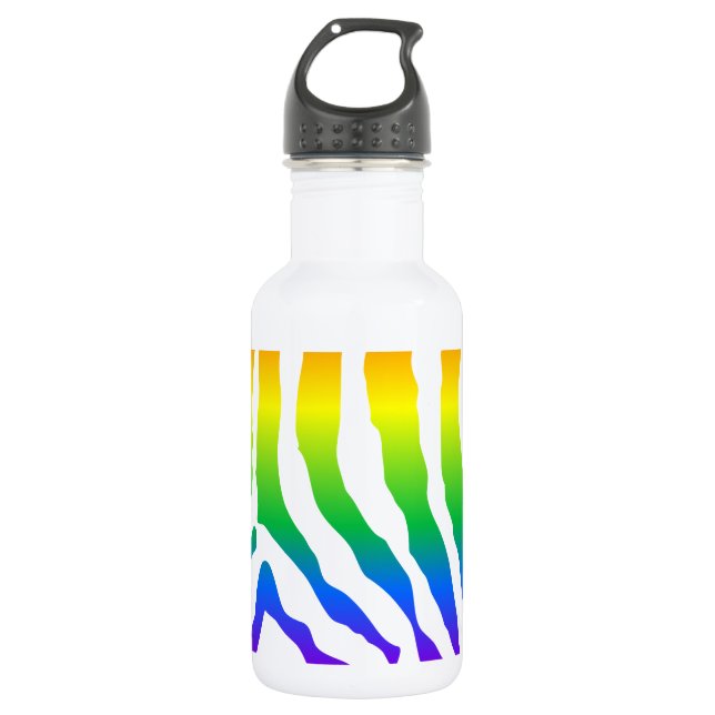 Bouteille D'eau En Acier Inoxydable Modèle Rainbow Zebra (Devant)