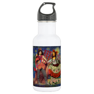 Bouteille D'eau En Acier Inoxydable Mona Lisa Romantique Drôle Coloré Travail d'art