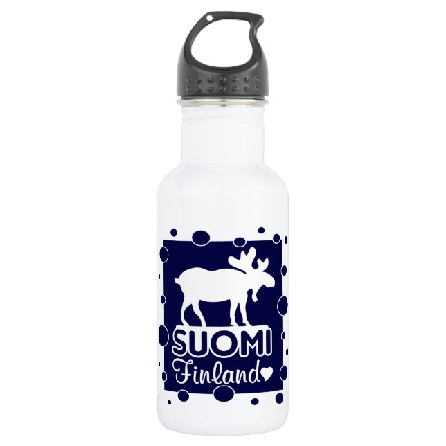 Bouteille D'eau En Acier Inoxydable Moose de Finlande (Devant)