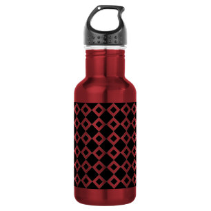 Bouteille D'eau En Acier Inoxydable Motif de diamants noirs et rouges