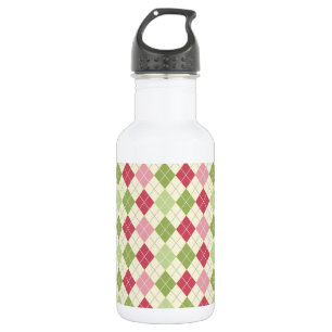 Bouteille D'eau En Acier Inoxydable Motif de Jacquard rouge, vert et rose vintage
