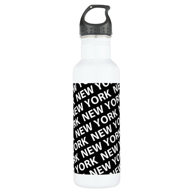 Bouteille D'eau En Acier Inoxydable Motif de New York White (Devant)